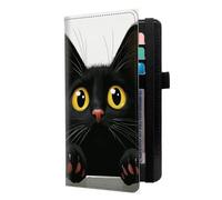 LROTFNGX Checkbook Cover for Duplicate Checks | Leather Checkbook Covers Holder with Pen Loop | Wallet-Style Organizer for Men & Women, Black Cat Eyes, 7.3"x3.9"x0.4", Contemporary