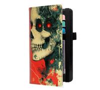 LROTFNGX Checkbook Covers for Personal Checkbook | Leather Checkbook Covers Holder with Pen Loop | Wallet-Style Organizer for Men & Women, Skull Red Eyes, 7.3"x3.9"x0.4", Contemporary