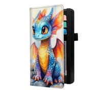 LROTFNGX Checkbook Covers for Personal Checkbook | Leather Checkbook Covers Holder with Pen Loop | Wallet-Style Organizer for Men & Women, Cute Dragon Baby, 7.3"x3.9"x0.4", Contemporary