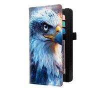 LROTFNGX Checkbook Covers for Personal Checkbook | Leather Checkbook Covers Holder with Pen Loop | Wallet-Style Organizer for Men & Women, Eagle Cosmic Fire, 7.3"x3.9"x0.4", Contemporary