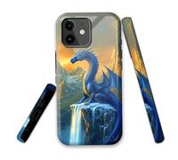 LROTFNGX for iPhone 11 Case 6.1 Inch 2-Layer Hard Shell - Shockproof & Scratch Resistant Protection with Stylish Patterns for Women and Men,Blue Dragon Majesty