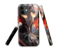 LROTFNGX for iPhone 12 Mini Case 5.4 Inch 2-Layer Hard Shell - Shockproof & Scratch Resistant Protection with Stylish Patterns for Women and Men,Dragon Majesty