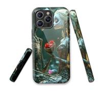 LROTFNGX for iPhone 14 Case 6.1 Inch 2-Layer Hard Shell - Shockproof & Scratch Resistant Protection with Stylish Patterns for Women and Men,Skeleton Love Garden