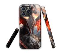 LROTFNGX for iPhone 14 Pro Case 6.1 Inch 2-Layer Hard Shell - Shockproof & Scratch Resistant Protection with Stylish Patterns for Women and Men,Dragon Majesty