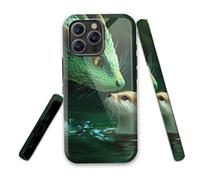 LROTFNGX for iPhone 15 Case 6.1 Inch 2-Layer Hard Shell - Shockproof & Scratch Resistant Protection with Stylish Patterns for Women and Men,Dragon Otter Water