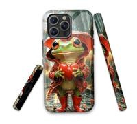 LROTFNGX for iPhone 15 Case 6.1 Inch 2-Layer Hard Shell - Shockproof & Scratch Resistant Protection with Stylish Patterns for Women and Men,Rainy Frog Love