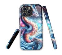 LROTFNGX for iPhone 15 Case 6.1 Inch 2-Layer Hard Shell - Shockproof & Scratch Resistant Protection with Stylish Patterns for Women and Men,Cosmic Dragon Sky