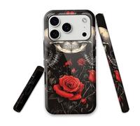 LROTFNGX for iPhone 17 Pro Max Case 6.9 Inch 2-Layer Hard Shell - Shockproof & Scratch Resistant Protection with Stylish Patterns for Women and Men,Skull Roses Love