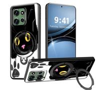 LROTFNGX for Moto G 2025 Case 360°Spin Invisible Stand Military Protection Shockproof Phone Case for Motorola Moto G 2025 Women Men 6.7'',Cartoon Black Cats