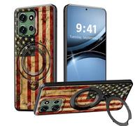 LROTFNGX for Moto G Power 2025 Case 360°Spin Invisible Stand Military Protection Shockproof Phone Case for Motorola Moto G Power 2025 Women Men 6.8'',A-American Flag
