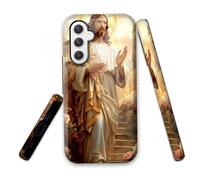 LROTFNGX for Samsung Galaxy S24 Case 6.2''Hybrid 2-Layer Shockproof Hard Shell Scratch Resistant Cover Cute Dragon Dandelion ylish Protective Phone Case for Men & Women,Jesus Christ Rose Garden