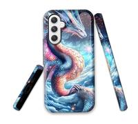 LROTFNGX for Samsung Galaxy S24 FE Case 6.7''Hybrid 2-Layer Shockproof Hard Shell Scratch Resistant Cover Vintage Floral ylish Protective Phone Case for Men & Women,Cosmic Dragon Sky