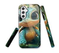LROTFNGX for Samsung Galaxy S24 FE Case 6.7''Hybrid 2-Layer Shockproof Hard Shell Scratch Resistant Cover Vintage Floral ylish Protective Phone Case for Men & Women,Cute Turtle Nature