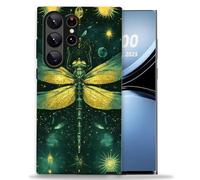 LROTFNGX for Samsung Galaxy S24 Ultra Case 6.8''Hybrid 2-Layer Shockproof Hard Shell Scratch Resistant Cover Stylish Protective Girl Men & Women Phone Case for S 24 Ultra,Golden Dragonfly Cosmic