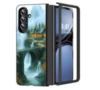 LROTFNGX Z Fold 7 Case,Ultra Thin 1.2mm Hard PC Cover,Matte Anti-Scratch Anti-Fingerprint Shockproof Protection,Phone Case for Galaxy Z Fold 7,Mountain Cottage Bridge