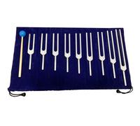 Lrowvenu Solfeggio Tuning Fork Set, 9 Forks Perfect for Full Body Healing, Chakra, Sound Therapy with Blue Silicone Mallet and Bag(174 Hz, 285 396 417 528 639 741 852 963 Hz)