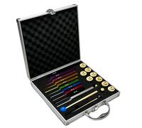 Lrowvenu Solfeggio Tuning Forks Set, 10 pcs Unweighted Colorful Solfeggio Tuning Forks, Aluminum Alloy With 2 Rubber Mallet, Cleaning Cloth and Exquisite Aluminum Box.