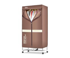 LRP Household Three-layer Large-capacity Dryer, Multi-functional Small Wardrobe With Universal Wheel, Brown, 70×46×165cm