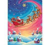 LRP Santa’s Sleigh Ride Notebook Festive Wide-Ruled Writing Book for School & Holiday Notes: Snowy Village Christmas Notebook Festive Wide-Ruled Composition Book for School & Gifts