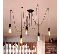 Lrpiyvo Spider Lights Pendant Lighting Ceiling Chandelier, E27 Vintage Ceiling Lights Industrial Light Fitting, 3/5/6/7/8/10 Heads Chandelier