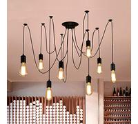 Lrpiyvo Spider Lights Pendant Lighting Ceiling Chandelier, E27 Vintage Ceiling Lights Industrial Light Fitting, 3/5/6/7/8/10 Heads Chandelier