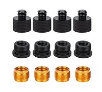 Lrporyvn 12 Pieces Mic Thread Adapter Set Mic Stand Adapter 5/8 Female To 3/8 Male and 3/8 Female To 5/8 Male Screw Adapter