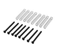 Lrporyvn 8 Pcs M2.5x32MM Electric Guitar Humbucker Pickups Adjust Height Screw and Spring - Pitch 0.4mm - Black