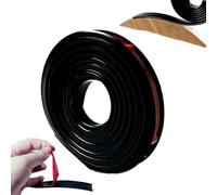 Lrqmte Kitchen Worktop Edging Strip, Coving Edge Protector Moulding Trim Self Adhesive, Flexible TPE Quadrant Kitchen Cabinet Edging Strip for Cupboard, Shelf, Plinth (5m*16mm Black)