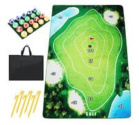 LRQSM Battle Royale Golf Game Set - 70"x47" Golf Practice Mat, Golf Chipping Game Mat, 20 Sticky Golf Balls, Indoor/Outdoor Golf Games for Adults, Families, Home, Backyard, and Office