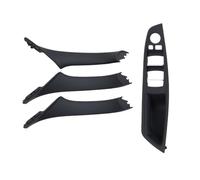 LRSJJ 4PCS RHD Door Window Lift Cover Inside Door Pull Handle Cover Set for 5 Series for F10 for F11 for 520i for 523i for 525i for 528i for 535i Inner Doors Panel Handle(Model A Black)