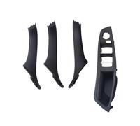 LRSJJ 4PCS RHD Door Window Lift Cover Inside Door Pull Handle Cover Set for 5 Series for F10 for F11 for 520i for 523i for 525i for 528i for 535i Inner Doors Panel Handle(Model B Black)