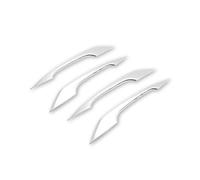 LRSJJ Car Sliding Door Handle 4pcs ABS Chrome Carbon Fiber Texture Car-Styling Exterior Door Handle Cover Trim for A4 B9 for A5 for F5 for Q5 FY 2018 2019(Silver)