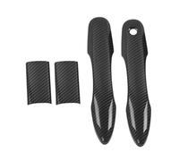 LRSJJ Car Sliding Door Handle 4Pcs Car Accssories Carbon Fiber Exterior Door Handle Cover ABS Decoration Protector Chrome Trim for HiAce 2019