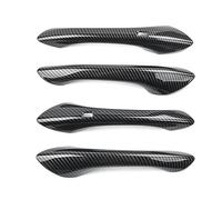 LRSJJ Car Sliding Door Handle Carbon Fiber Style Piano Black Exterior Door Bowl Handle Cover Trim for Trax 2024 Left Hand Drive(Carbon-Handle)