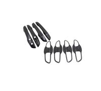 LRSJJ Car Sliding Door Handle for Civic 10 2016 2017 2018 2019 2020 4 PCS Exterior Carbon Fiber Door Handle Cover Catch Trim Car Cap Styling Accessories(Handle Bowl 2 Button)