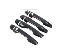 LRSJJ Car Sliding Door Handle for Outlander 2022 2023 2024 ABS Carbon Fiber Car External Side Door Handle Bowl Catch Cover Protection Trim(with Hole)