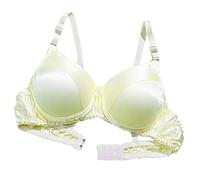 LRSSMB 2025 Smooth Satin Silk Bra Double Sided Mulberry Silk Push Up Support Wireless Bras For Women Ladies Daily Bralette(Yellow,L)