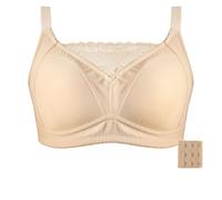 LRSSMB Post Surgical Pockets Mastectomy Bras Soft Cotton Breast Prosthesis Breast Forms Wireless Daily Bra Without Steel Ring(Beige,44C)