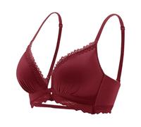 LRSSMB Sexy Push Up Bras for Women Comfortable Underwear Without Steel Ring Everyday Bras Yoga Sports Bras Sleep Bra(Red,34/75AB)
