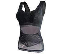 LRSSMB Women's 2 in 1 Postoperative Camisole with Built-in Bra Cup Padded Mastectomy Pocket Tank Top Undershirt Shapewear(Black,3XL)