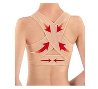 LRSSMB Women's Chest Posture Corrector Shapewear Vest Back Straightener Prevent Humpback Bra Adjustable Breast Support Back Brace(Beige,L)