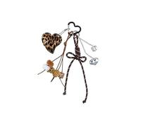 LRTJ Cool Keychains for Women,Heart Bag Charms for Tote Bag,Plush Purse Charms for Handbag, Brown, grthtrh