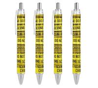 Lrtyuasq Crime Scene Funny Retractable Ballpoint Pen 0.5mm Ball Point Pens Work Pens Gifts for Officer Unisex
