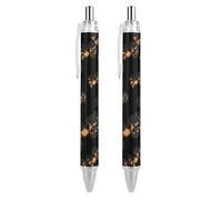 Lrtyuasq Cute Dachshund Dog Black Retractable Ballpoint Pen 0.5mm Fine Point Work Pen Quick Dry Smooth Write Pens