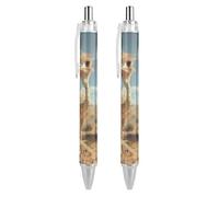 Lrtyuasq Cute Ostrich Retractable Ballpoint Pen Blue Ink Ball Point Pen for Office Home