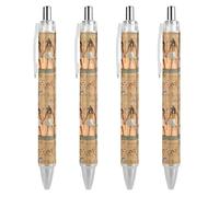 Lrtyuasq Egyptian Hieroglyphs and Pharaohs Print Ballpoint Pens for Women Men 0.5 Mm Fine Retractable Ball Point Pen