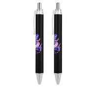 Lrtyuasq Fight Cancer Ribbon for Cancer Awareness Roller Pens Black Ballpoint Pens Retractable Journaling Pen Work Pens for Office Supplies