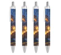 Lrtyuasq Gorgeous Sailing Battleships Funny Ballpoint Pen Retractable Liquid Rolling Ball Pens Custom Gifts for Men Women Office Work