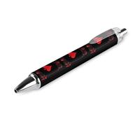 Lrtyuasq Hearts Playing Card Poker Retractable Ballpoint Pen Black Ink 0.5mm Fine Point Pens Office Supplies