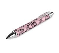 Lrtyuasq Hope Fight Believe - Breast Cancer Retractable Ballpoint Pen 0.5mm Roller Black Inks for Men Women Diary Pens